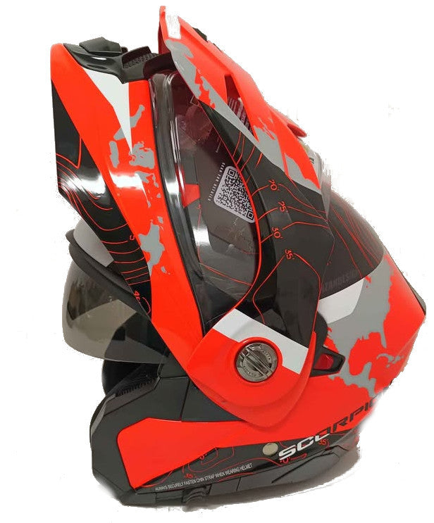 Scorpion EXO-AT960 DS Bluetooth Helmet Topographic Hi Viz Orange