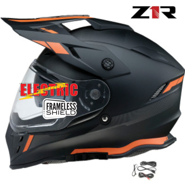 Z1R Range Snow Helmet Electric Shield Uptake Graphic Black Orange