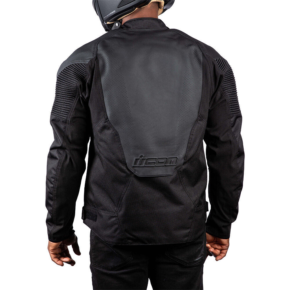 Icon Overlord3 perforated Ladies Motorcycle Leather / Textile Jacket, black-grey, Size XL for Women