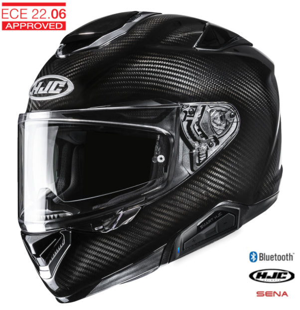HJC RPHA 72 Buetooth Helmet Carbon 50b Installed