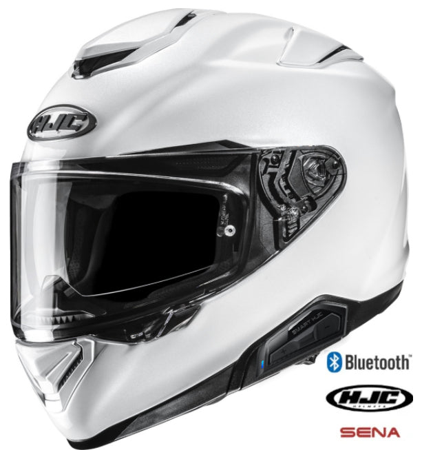 HJC RPHA 72 Full Face Bluetooth Helmet Pearl White 11b Installed