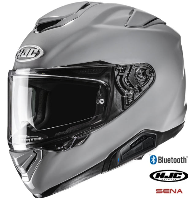 HJC RPHA 72 Full Face Bluetooth Helmet Nardo Grey 11b Installed