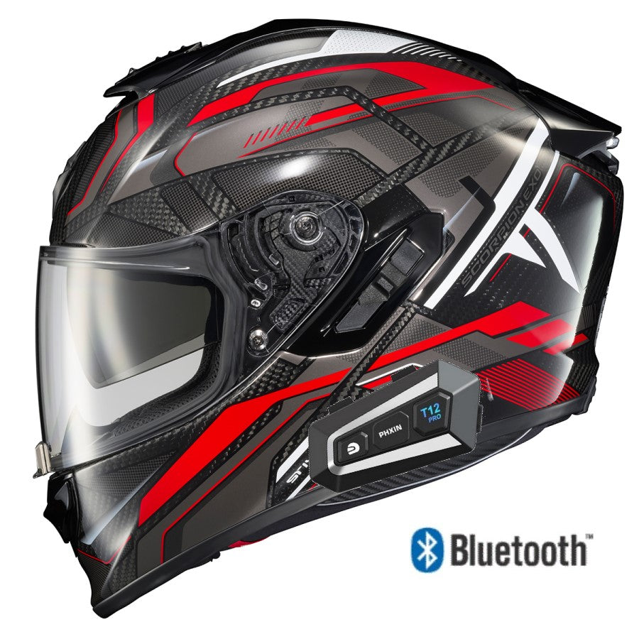 Scorpion EXO-ST1400 Carbon Bluetooth Helmet Hex Red