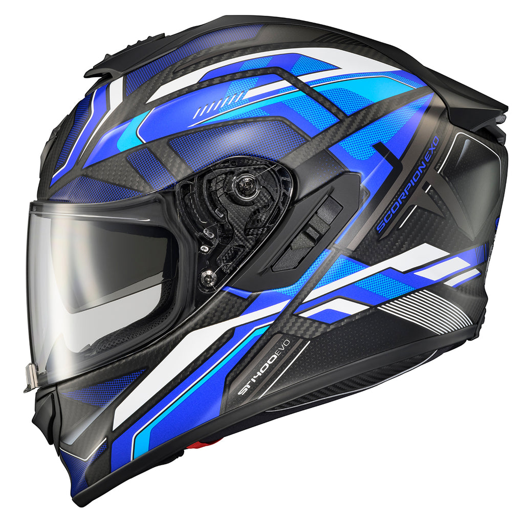 Scorpion EXO-ST1400 Carbon Full Face Helmet Hex Matte Blue Large