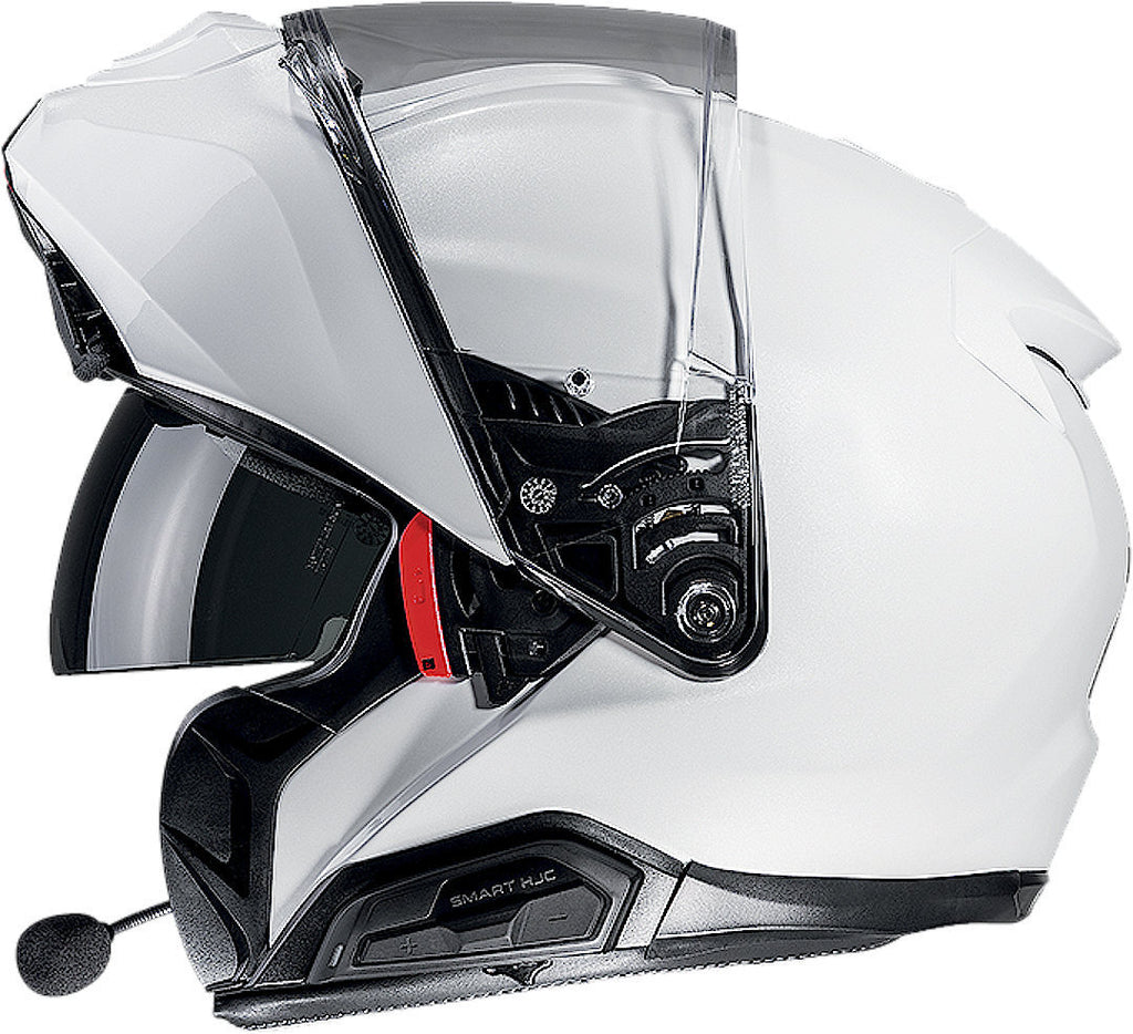 HJC RPHA 91S Bluetooth Helmet Gloss White 21b Installed