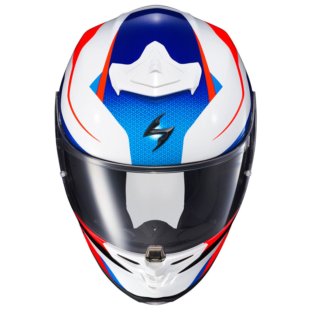best full face bluetooth motorcycle helmet Scorpion EXO-R1 Air Bluetooth Full Face Hive Red/White/Blue – HelmetCountry.com