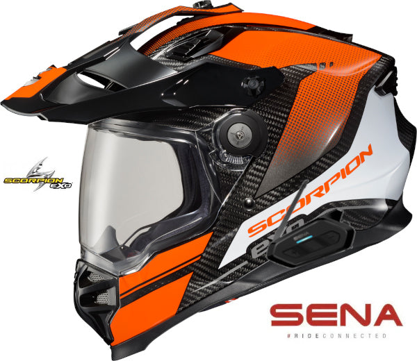 Scorpion XT9000 Bluetooth Helmet Carbon Trailhead Orange Spider
