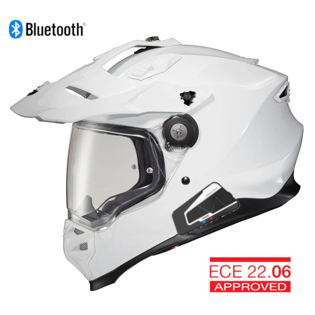 Scorpion XT9000 Dual Sport Bluetooth Helmet Carbon Gloss White