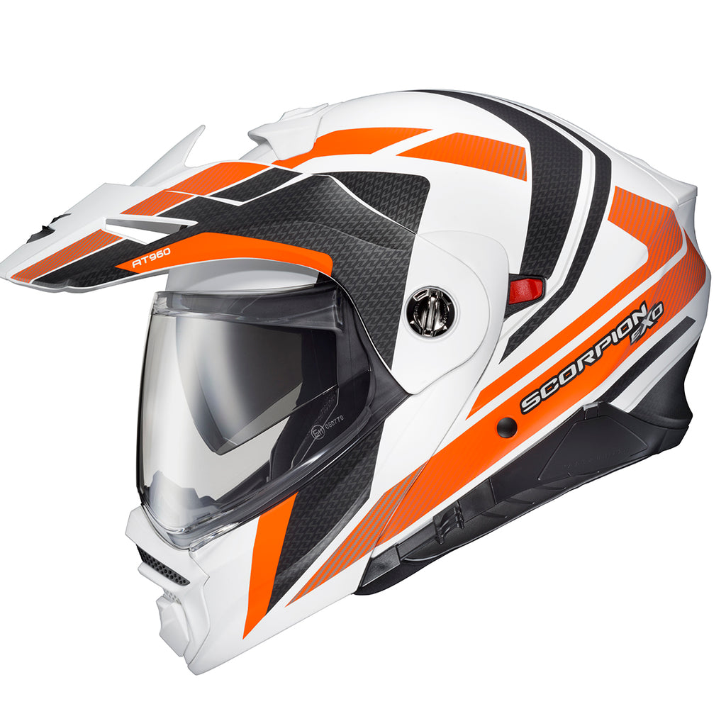 Scorpion EXO-AT960 Dual Sport Modular Helmet Hicks White Orange