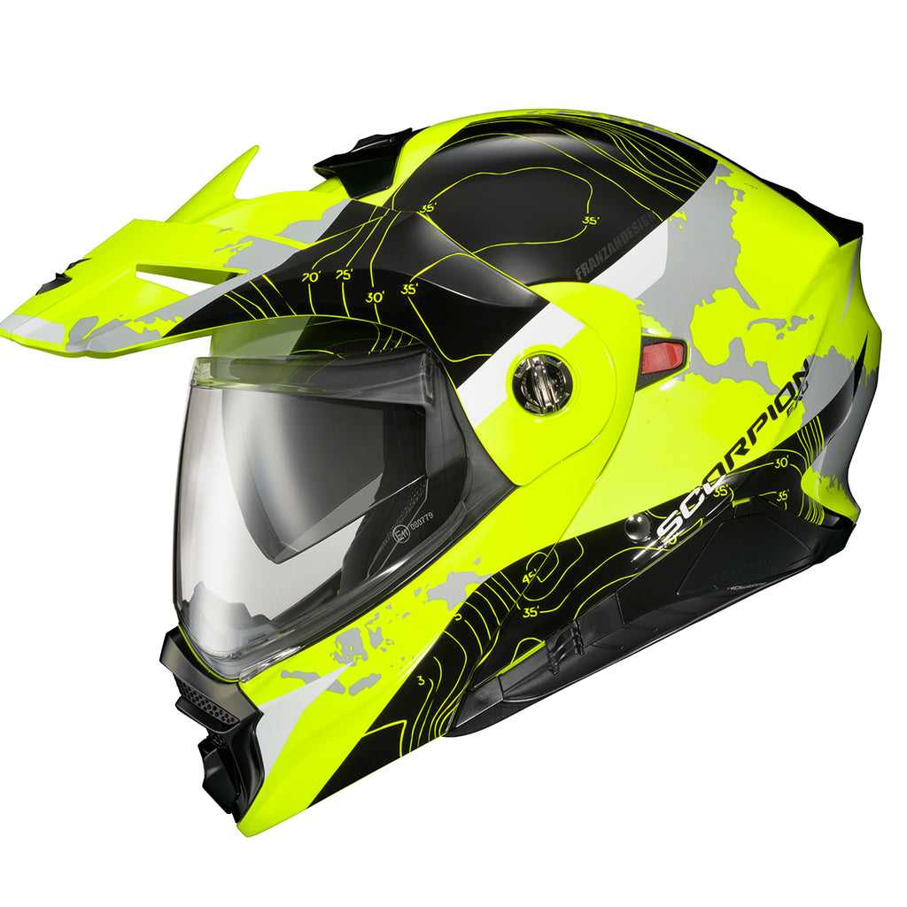Scorpion EXO-AT960 Dual Sport Modular Helmet Topographic Hi Vis
