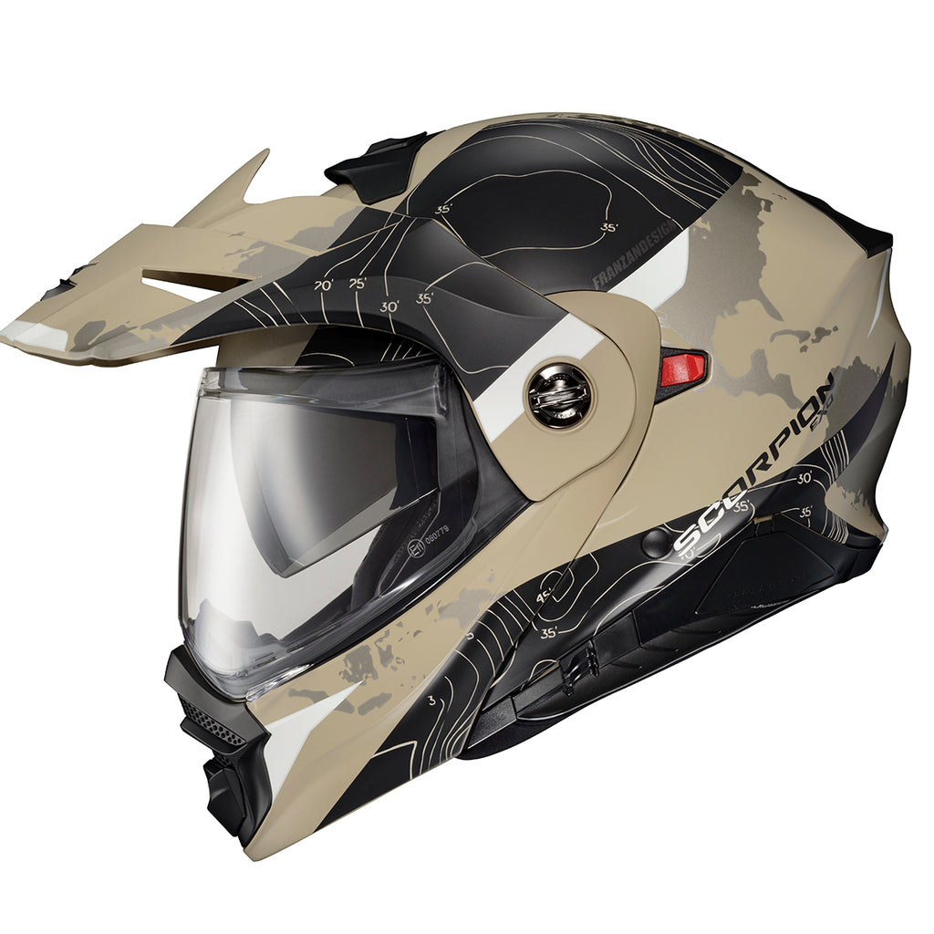 Scorpion EXO-AT960 Dual Sport Modular Helmet Topographic Sand
