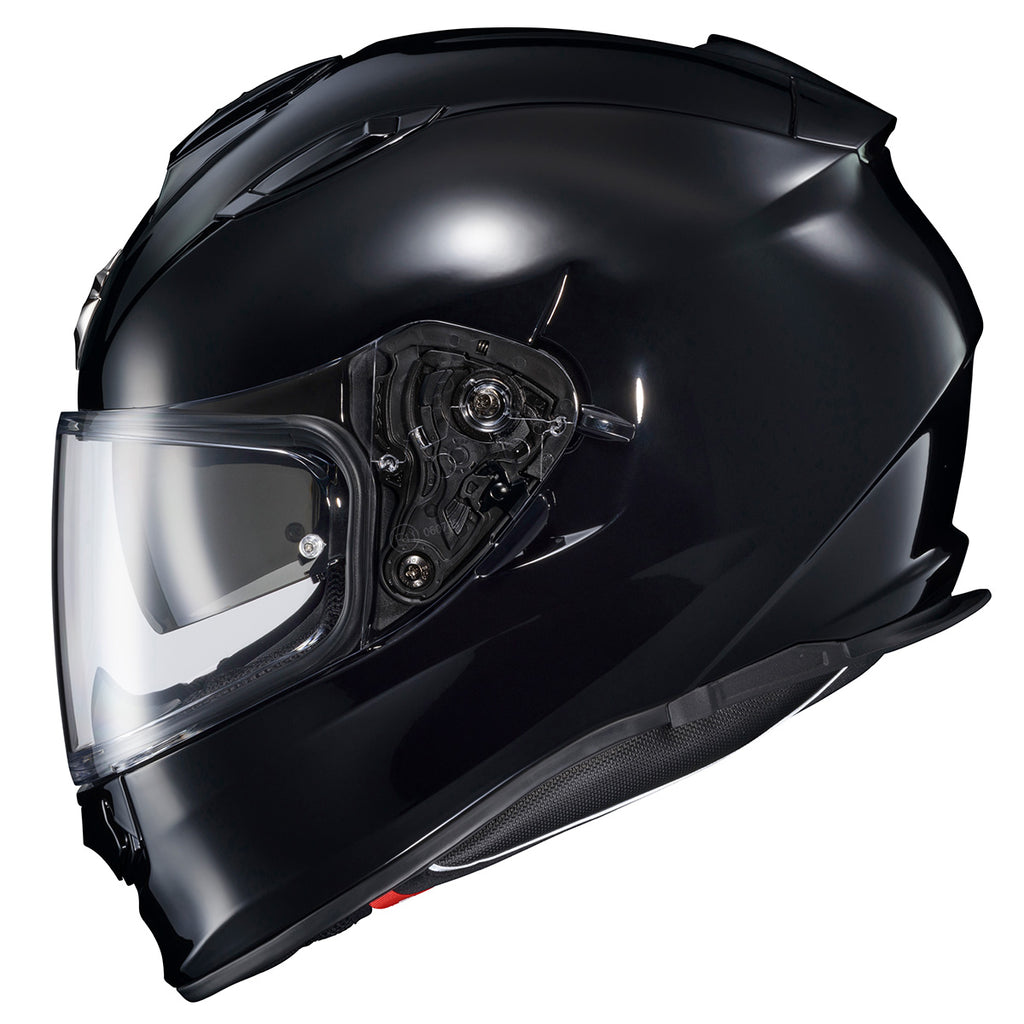 fullface black motorcycle helmet profile pic Scorpion EXO Ryzer Full-Face Helmet | Gloss Black