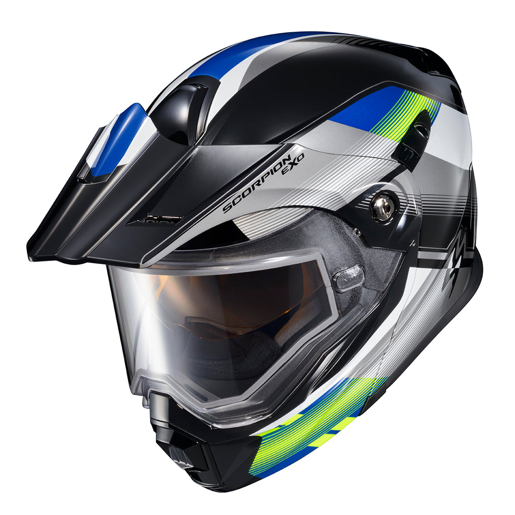 Scorpion EXO-AT950 Dual Sport Snow Helmet Zec Blue Hi Viz