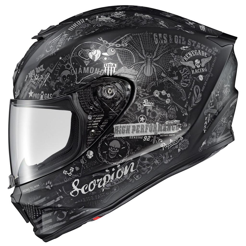 Scorpion EXO-R420 Full Face Helmet Shake II Graphic Black