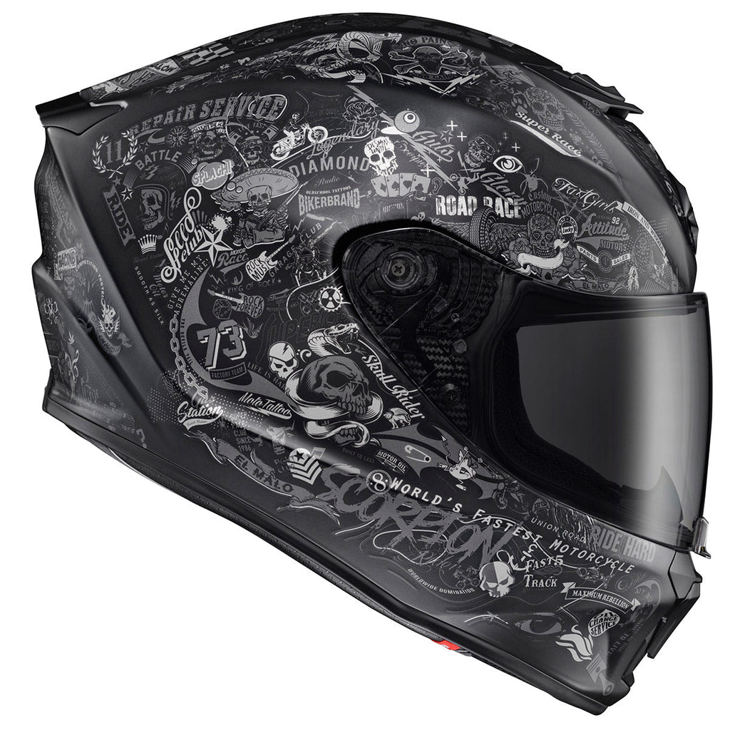 Scorpion EXO-R420 Full Face Bluetooth Helmet Shake II Graphic Black