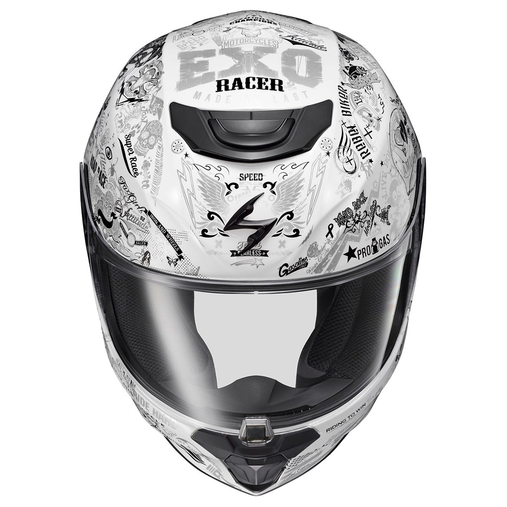 Scorpion EXO-R420 Full Face Helmet Shake II Graphic White