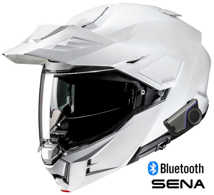 HJC i80 Dual Sport Sena 60S Bluetooth Modular Helmet Gloss White