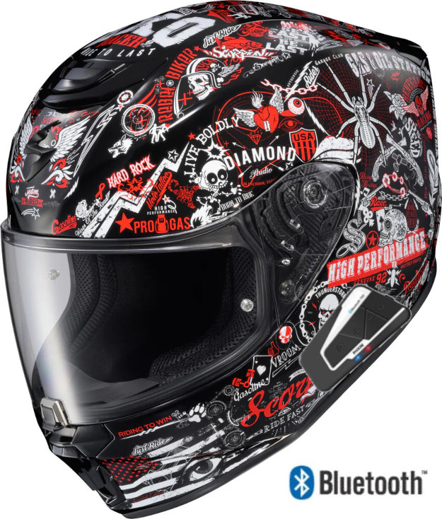 Scorpion EXO-R330 Full Face Bluetooth Helmet Shake 2 Red