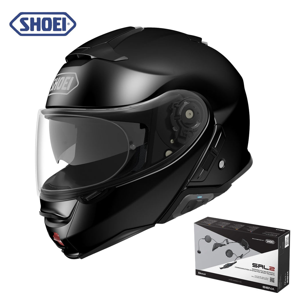 Shoei Neotec II Modular Bluetooth Helmet Gloss Black SRL Installed