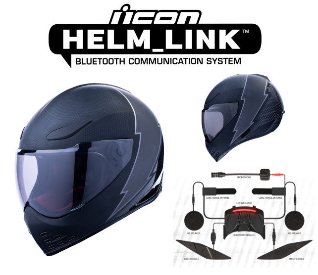 Icon Domain Bluetooth Helmet Slabtown Black HelmLink