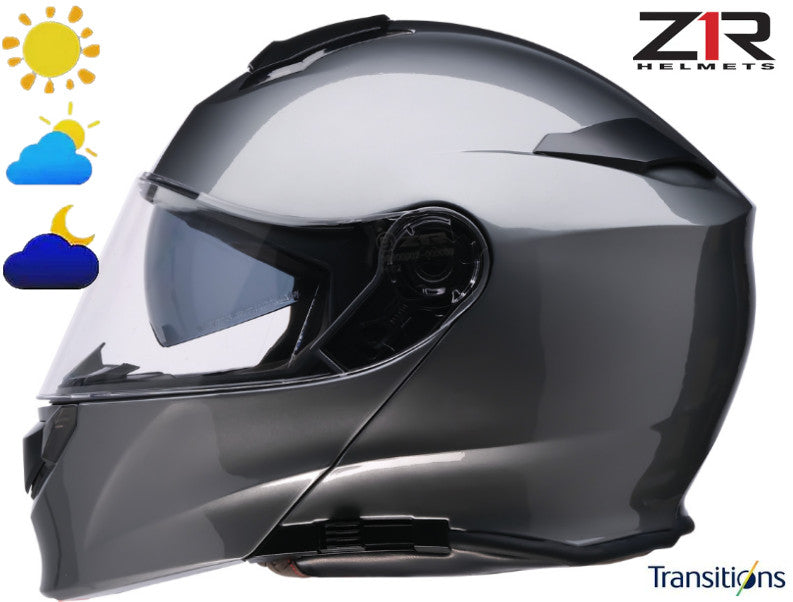 Z1R Solaris 2.0 Modular Helmet Dark Silver Photochromic Shield