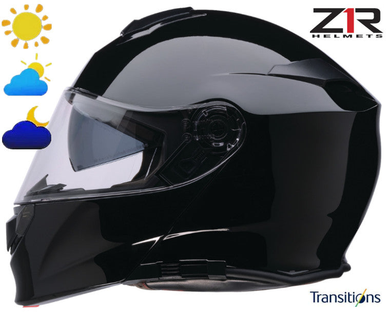 Z1R Solaris Modular Helmet Gloss Black Photochromic