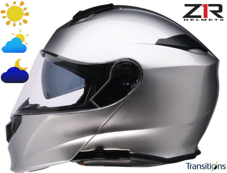 Z1R Solaris 2.0 Modular Helmet Silver Photochromic Shield