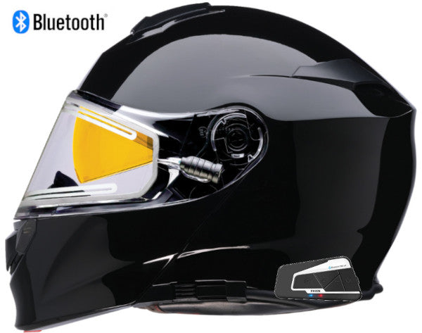 Z1R Solaris Bluetooth Snow Helmet Gloss Black Electric Shield