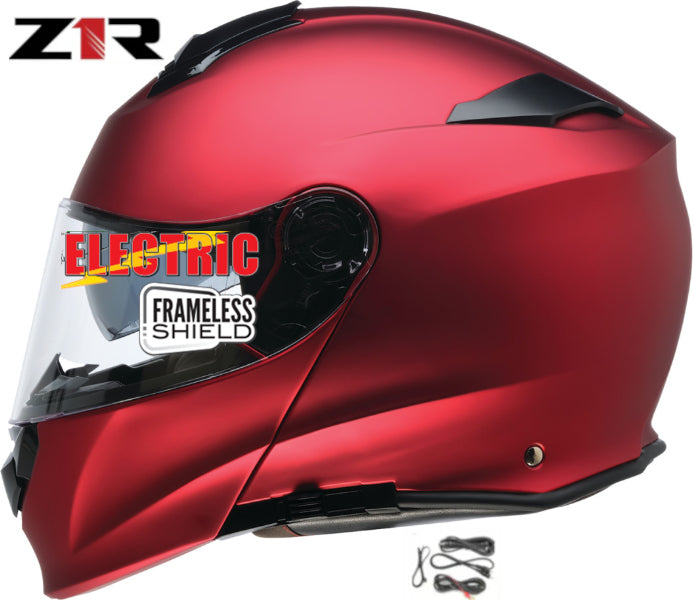Z1R Solaris 2.0 Modular Snow Helmet Satin Red Electric Shield