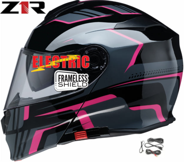 Z1R Solaris 2.0 Modular Snow Helmet Slater Pink Electric Shield