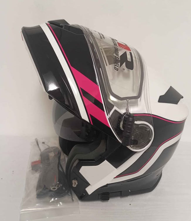 Z1R Solaris 2.0 Snow Helmet Opus Black/White/Pink Electric Shield