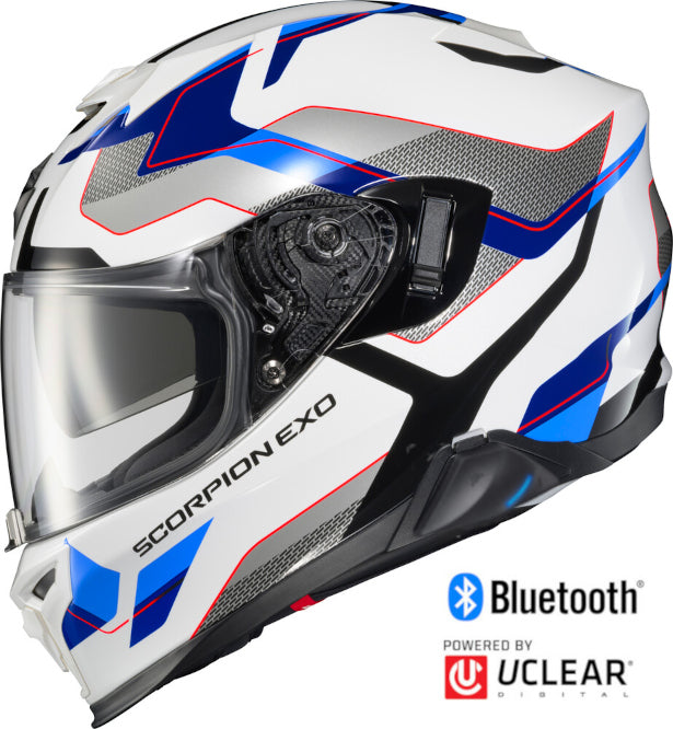 Scorpion EXO-T-520 Bluetooth Helmet Zuse White Blue