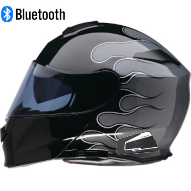 Z1R Solaris 2.0 Modular Bluetooth Helmet  Flame Black Gray