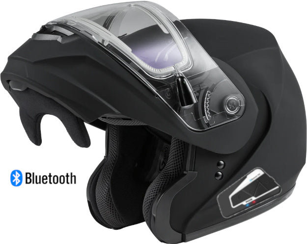 Gmax MD-04 Snow Bluetooth Helmet Matte Black Electric Shield