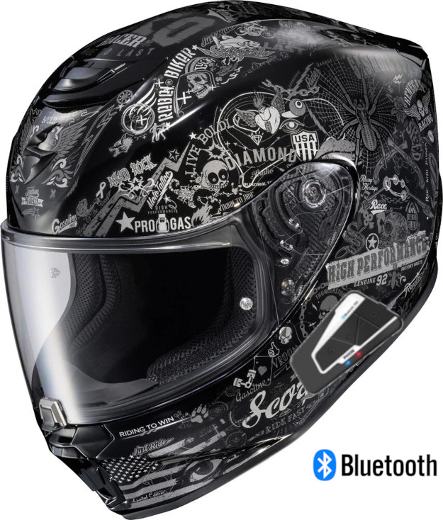 Scorpion EXO-R330 Full Face Bluetooth Helmet Shake 2 Black