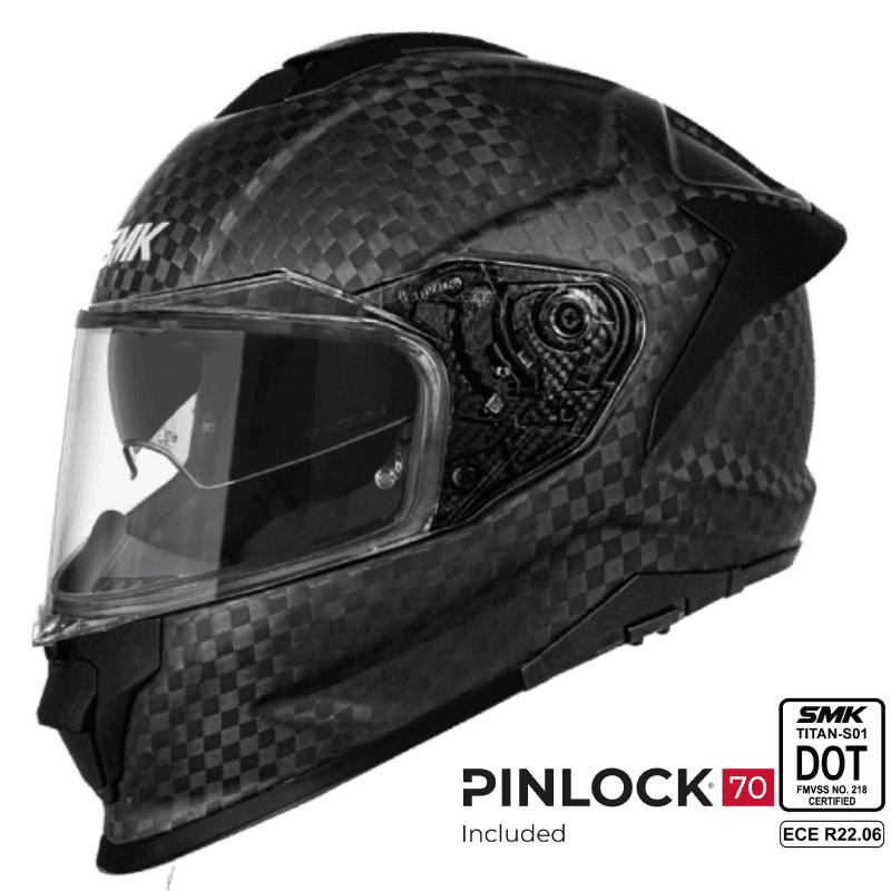 SMK Titan V2 Carbon Matte Black Full Face Helmet