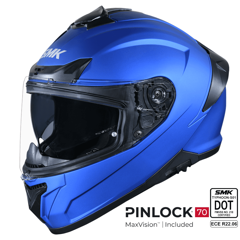 SMK Typhoon Full Face Helmet Falme Blue