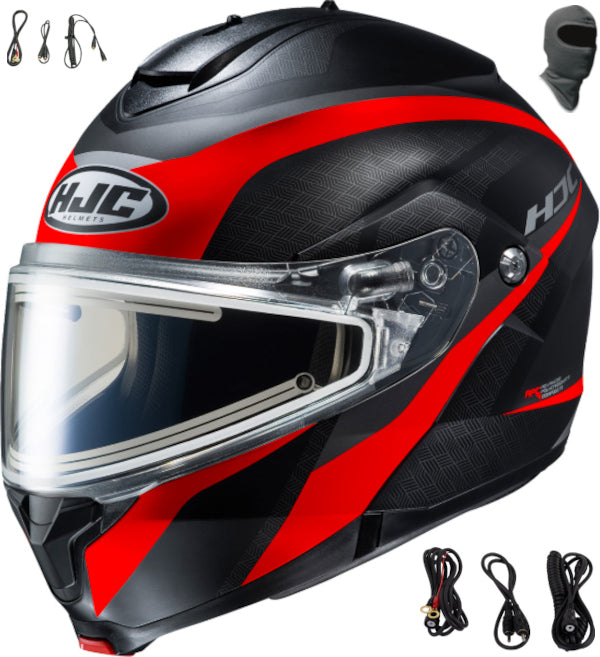 HJC C91 Modular Snow Helmet Taly Graphic MC1 Red Electric Shield
