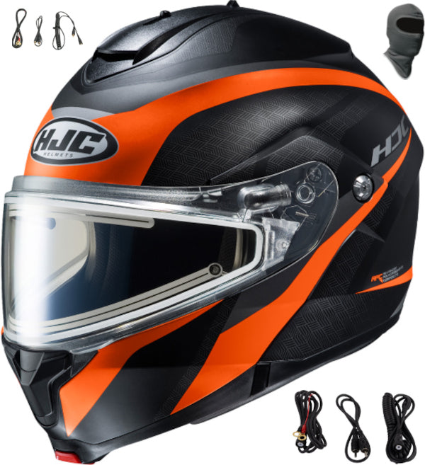 HJC C91 Modular Snow Helmet Taly Graphic MC7 Orange Electric Shield