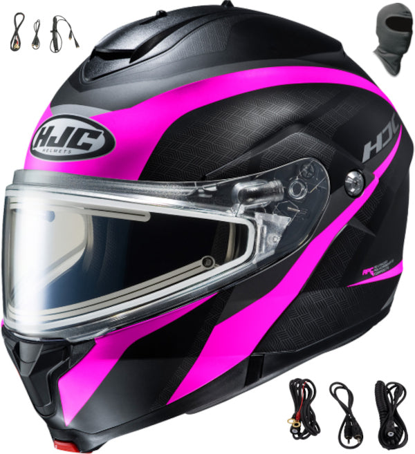 HJC C91 Modular Snow Helmet Taly Graphic MC8SF Flat Pink Electric Shield
