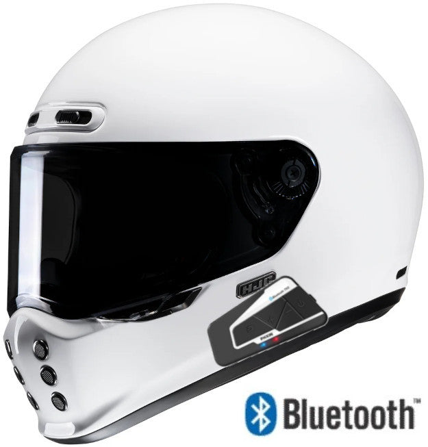 HJC V10 Full Face Bluetooth Helmet Gloss White