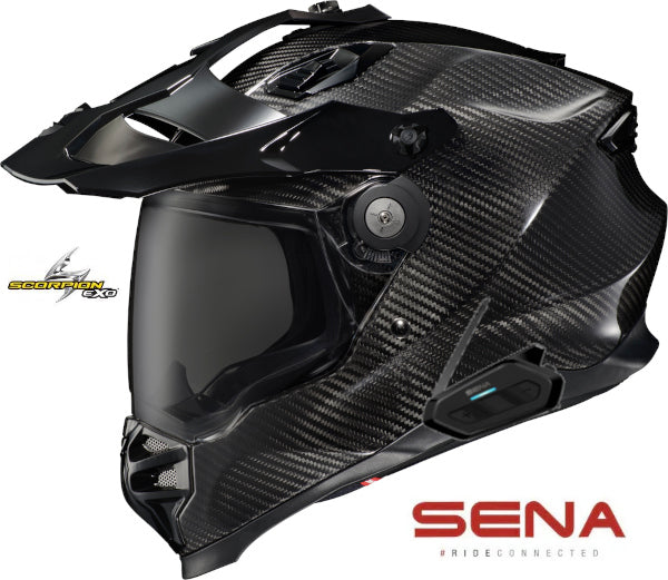 Scorpion XT9000 Bluetooth Helmet Carbon Gloss Black Sena Spider