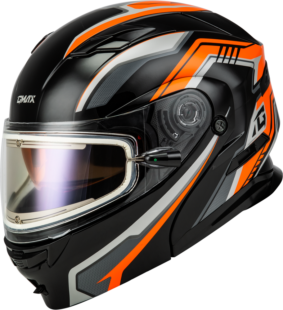 Gmax MD-01S Transistor Modular Snow Helmet Orange Black Electric Shield