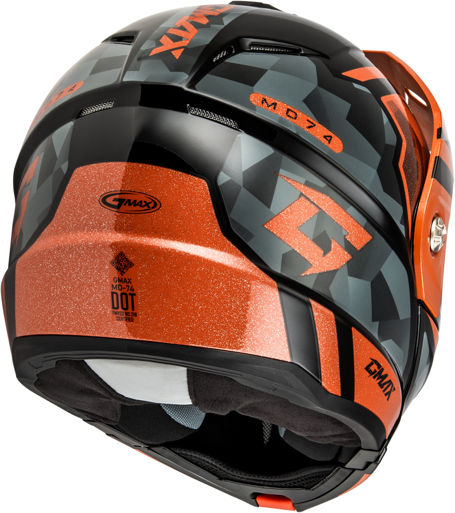 Gmax MD-74 Striker Modular Helmet Black/Grey/Orange