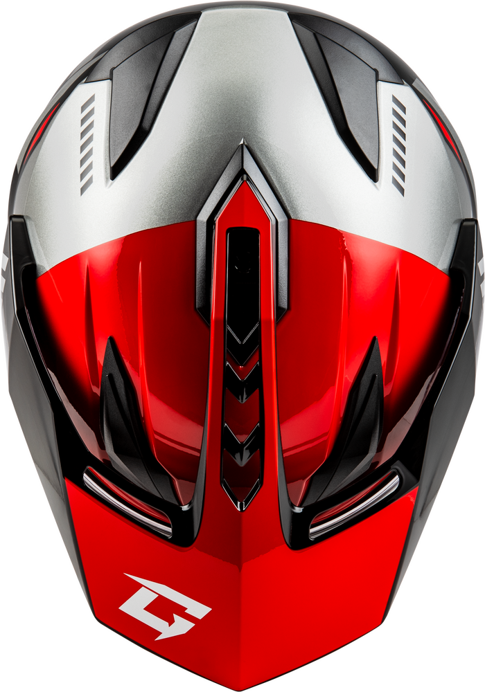 Gmax GM-11S Ronin Snow Helmet Black Red Electric Shield