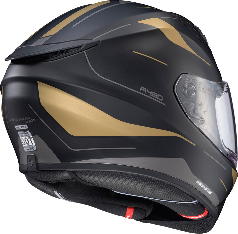 Scorpion EXO-R430 Full Face Bluetooth Helmet Cutlass Black/Gold