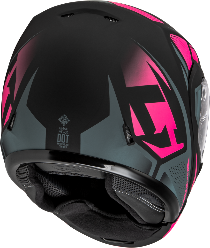 Gmax MD-04 Modular Snow Helmet Sector Matte Black Pink Electric Shield