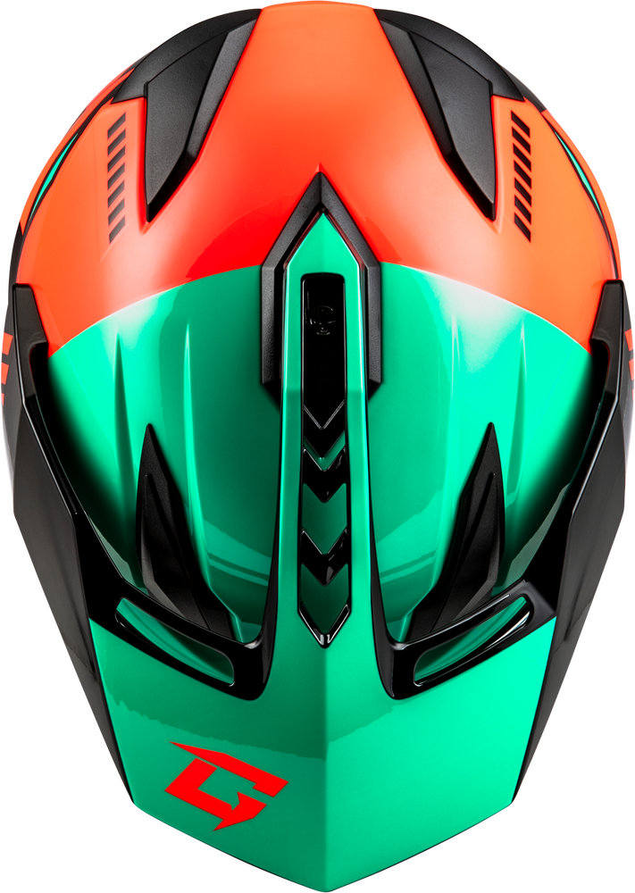 Gmax GM-11S Ronin Dual Sport Bluetooth Helmet Black/Aqua/Coral