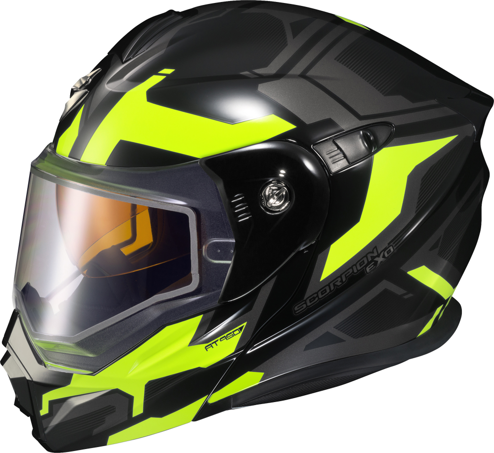 Scorpion EXO-AT950 Dual Sport Snow Helmet Ellwood Hi Vis Electric Shield