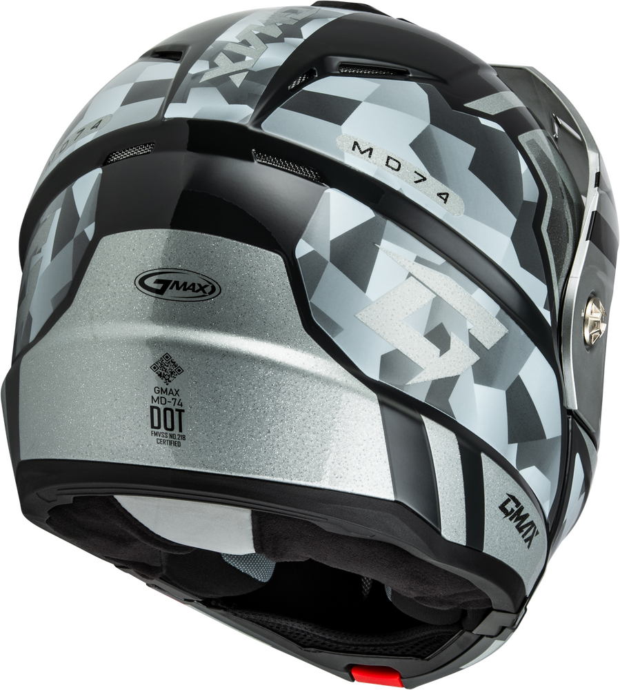 Gmax MD-74 Striker Modular Helmet Silver/Blue